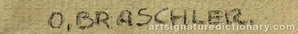 Authentic signature by Otto BRASCHLER on artwork