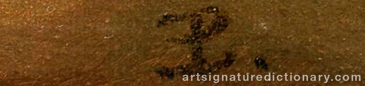 Authentic signature by Eugène Modeste Edmond Le POITTEVIN on  artwork