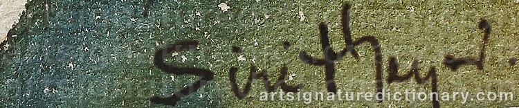Authentic signature by Siri MEYER on Painting/Watercolour artwork