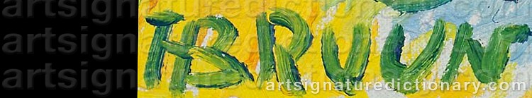 Authentic signature by Helena BRUUN on artwork