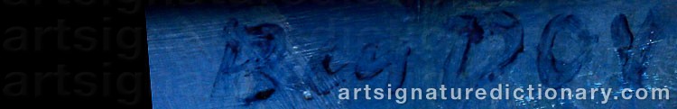 Authentic signature by Hanna BEN DOV on artwork