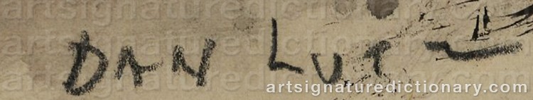 Authentic signature by Daniel Stookey ‘Dan’ LUTZ on Painting/Watercolour artwork