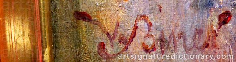 Authentic signature by Victor Jean Baptiste BINET on  artwork
