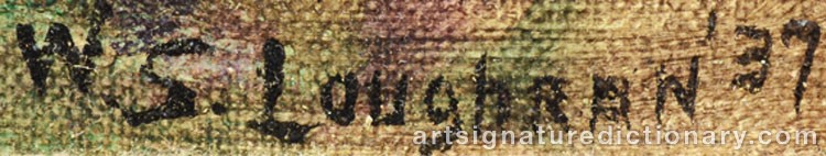 Authentic signature by William Stoddard LOUGHRAN on  artwork