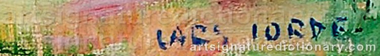 Authentic signature by Lars JORDE on  artwork