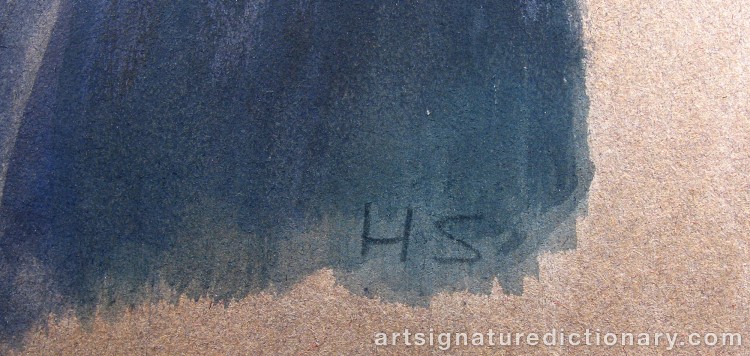 Close-up details showing Helene SCHJERFBECK signature forgery characteristics