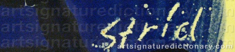 Authentic signature by Hardy STRID on  artwork