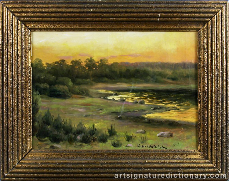 Close-up details showing Victor WESTERHOLM signature forgery characteristics