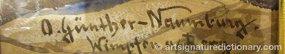 Authentic signature by Otto Günther NAUMBURG on  artwork