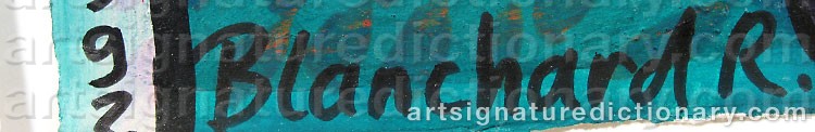 Authentic signature by Rémy BLANCHARD on  artwork
