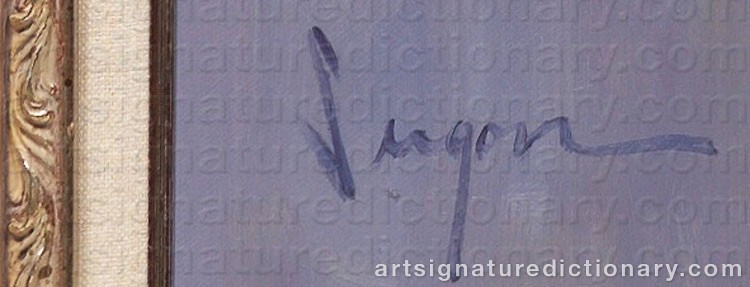 Authentic signature by SERGON on  artwork