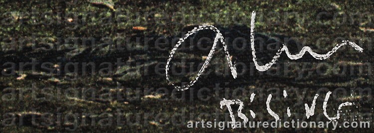 Authentic signature by Anders RISING on  artwork