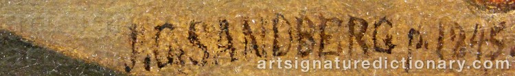 Authentic signature by Johan Gustav SANDBERG on artwork
