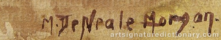 Authentic signature by Mary Deneale MORGAN on Painting/Watercolour artwork
