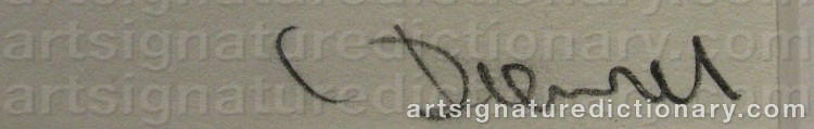 Authentic signature by Charlotte DIENER on  artwork