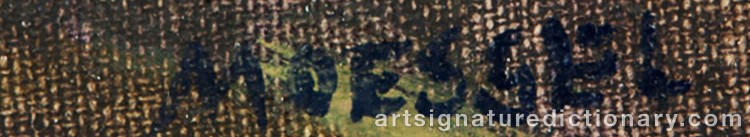 Authentic signature by Julius MÖSSEL on Painting/Watercolour artwork