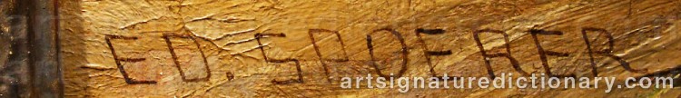 Authentic signature by Eduard SPOERER on artwork