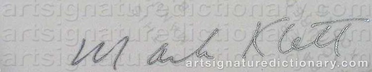 Authentic signature by Mark KLETT on  artwork
