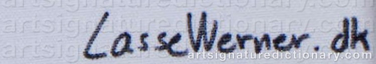 Authentic signature by Lasse WERNER on  artwork