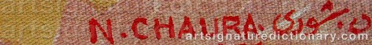 Authentic signature by Nassir CHAURA on Painting/Watercolour artwork