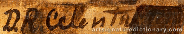 Authentic signature by Daniel Ralph CELENTANO on Painting/Watercolour artwork