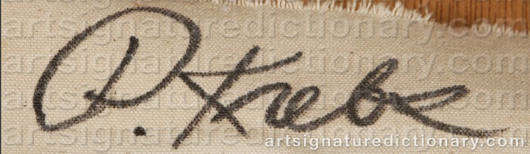 Authentic signature by Penelope KREBS on Painting/Watercolour artwork