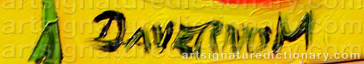 Authentic signature by Niels DAVERNUM on  artwork