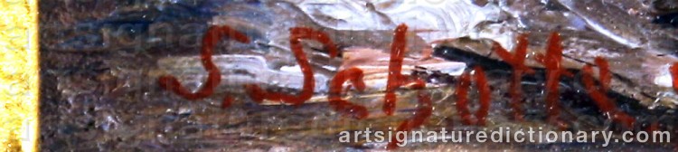 Authentic signature by Siri SCHOTTE on  artwork