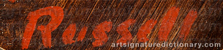 Authentic signature by Russell COWLES on Painting/Watercolour artwork