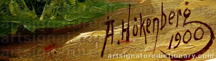 Authentic signature by A. HÖKENBERG on artwork