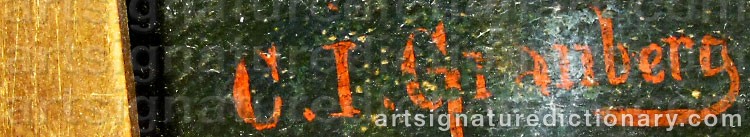 Authentic signature by Carl Johan GRANBERG on artwork