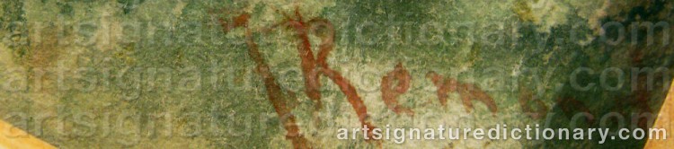 Authentic signature by J. REMOND on  artwork