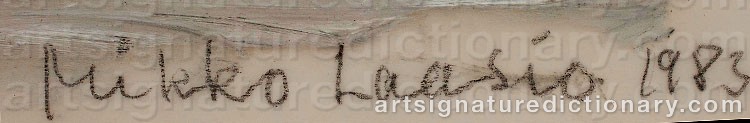 Authentic signature by Mikko LAASIO on  artwork