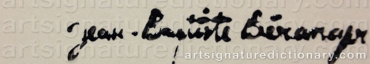 Authentic signature by Jean-Baptiste BÉRANGER on  artwork