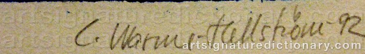 Authentic signature by Catharina WARME-HELLSTRÖM on  artwork
