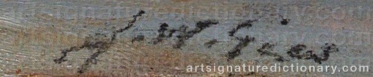 Authentic signature by Joseph W. GIES on Painting/Watercolour artwork