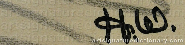 Authentic signature by Helene WALLIN on  artwork