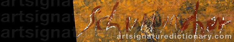 Authentic signature by Emil SCHUMACHER on  artwork