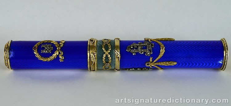 Close-up details showing Carl FABERGÉ signature forgery characteristics