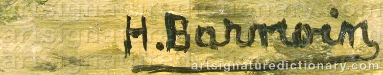 Authentic signature by Henri Alphonse BARNOIN on  artwork