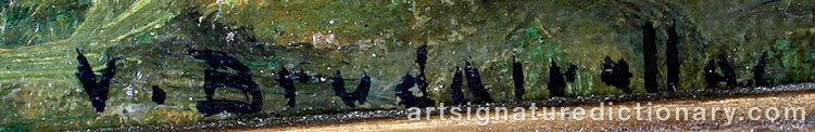 Authentic signature by Victor BRUGAIROLLES on  artwork