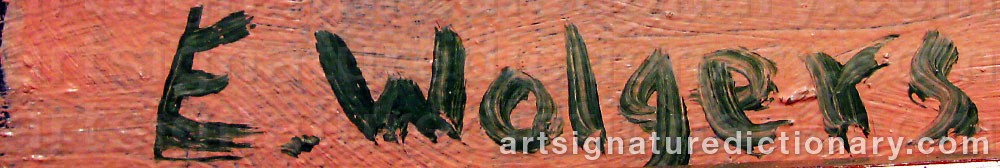Authentic signature by Eva WOLGERS on artwork