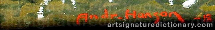 Authentic signature by Andreas HANSSON on  artwork