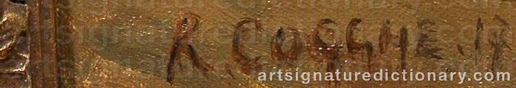 Authentic signature by Rémy COGGHE on  artwork