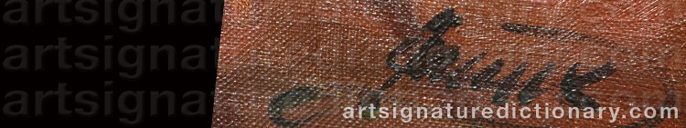 Authentic signature by Jindrich JANUS on  artwork