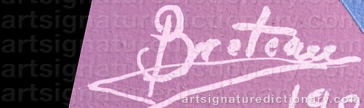 Authentic signature by Patrice BRETEAU on  artwork