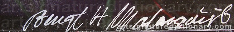 Authentic signature by Bengt H MALMQVIST on artwork