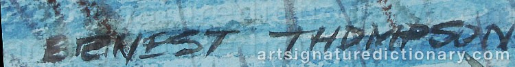 Authentic signature by Ernest Thorne THOMPSON on artwork