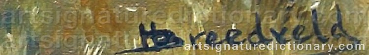 Authentic signature by Hendrik BREEDVELD on  artwork