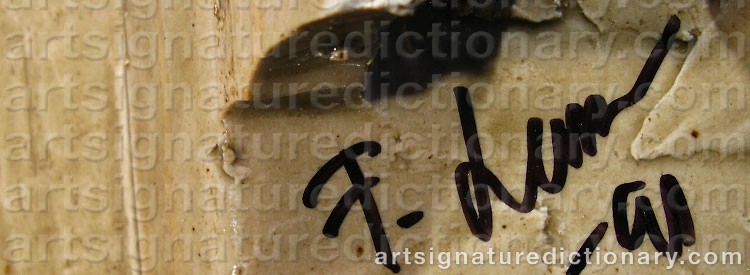 Authentic signature by Frank LARSEN on  artwork